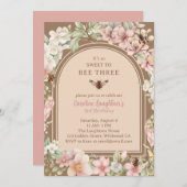  Bee Wildflower Derde Verjaardag Kaart (Voorkant / Achterkant)