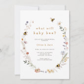 Bee Wildflower Geslacht onthullen uitnodiging (Voorkant)