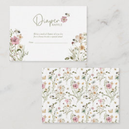 Bee Wildflower Luier Raffle Baby shower Informatiekaartje