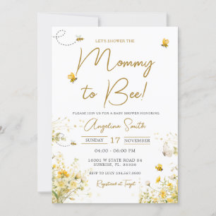 Bee Wildflower Mama naar Bee Baby shower Kaart