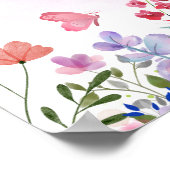 Bee Wildflower Onederful 1e Verjaardag Welkom Poster (Hoek)