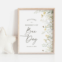 Bee Wildflower Verjaardag Welkomstbord
