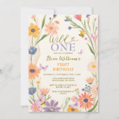 Bee Wildflower Wild ONE Butterfly Garden Party Kaart (Voorkant)