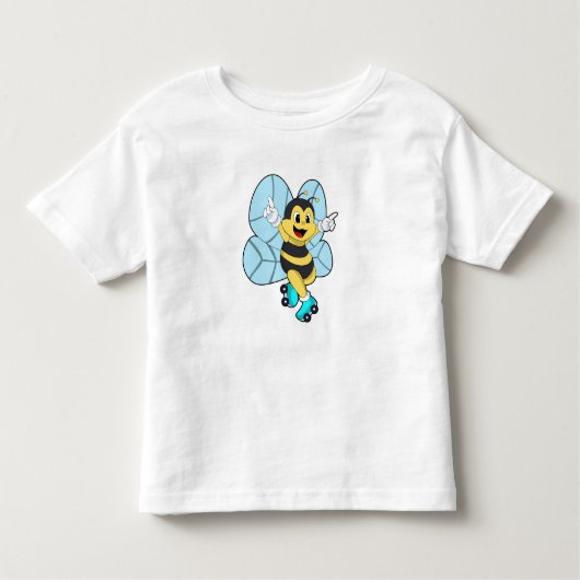 Bee with Roller skates Kinder Shirts (Voorkant)