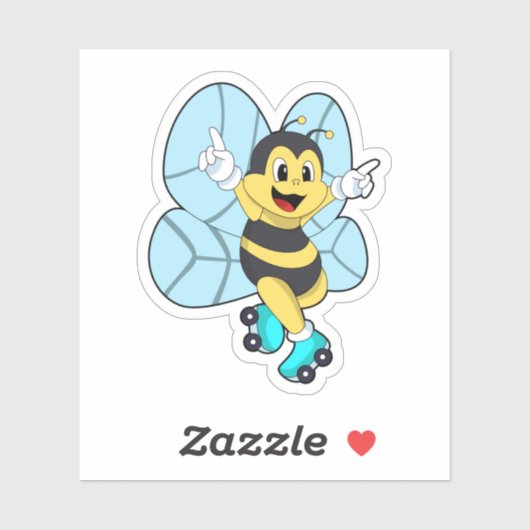 Bee with Roller skates Sticker (Vel)