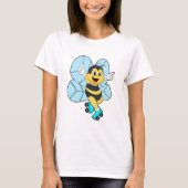 Bee with Roller skates T-shirt (Voorkant)