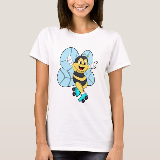 Bee with Roller skates T-shirt (Voorkant)