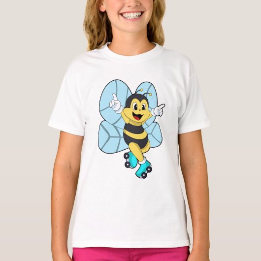 Bee with Roller skates T-shirt (Voorkant)