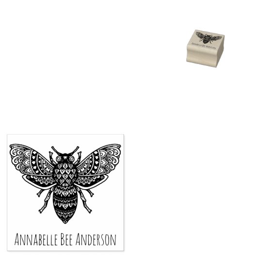  Bee Wood Art Stamp Rubberstempel (Gestempeld)