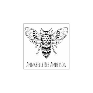  Bee Wood Art Stamp Rubberstempel