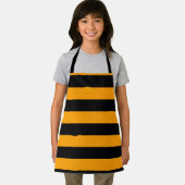 Bee Yellow and Black Striped All-Over Print Apron Schort (Insitu)