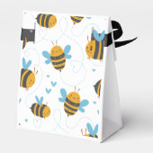 Bee Yellow & Blue Floral ONE Baby's 1e verjaardag Bedankdoosjes (Achterkant)