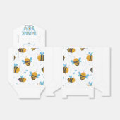 Bee Yellow & Blue Floral ONE Baby's 1e verjaardag Bedankdoosjes (Uitgevouwen)