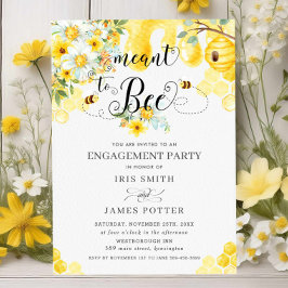 Bee Yellow Floral Honey Bees Verloving Kaart