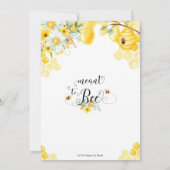 Bee Yellow Floral Honey Bees Verloving Kaart (Achterkant)