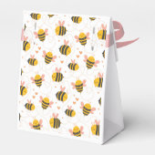 Bee Yellow & Roze Floral ONE Baby's 1ste verjaarda Bedankdoosjes (Achterkant)