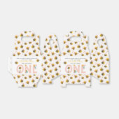 Bee Yellow & Roze Floral ONE Baby's 1ste verjaarda Bedankdoosjes (Uitgevouwen)