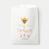 Bee Yellow & Roze Floral ONE Baby's 1ste verjaarda Bedankzakje (Voorkant)