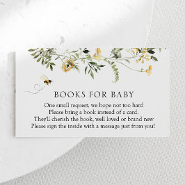 Bee Yellow Wildflower Boeken voor Baby Informatiekaartje