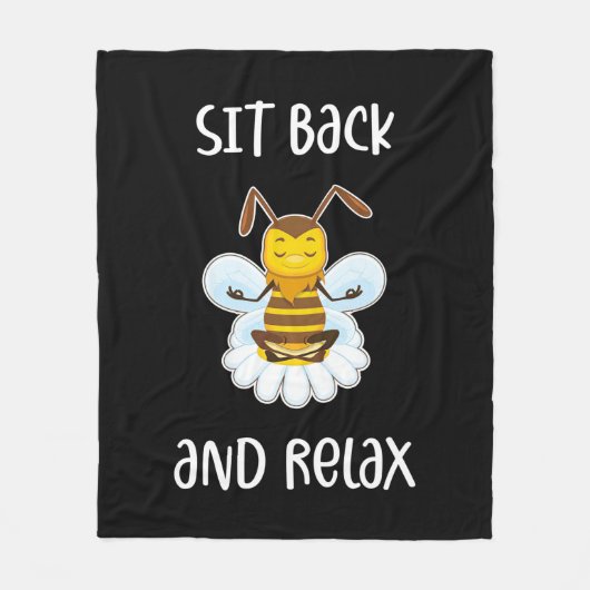 Bee Yoga gaat achterover en ontspan Fleece Deken (Voorkant)