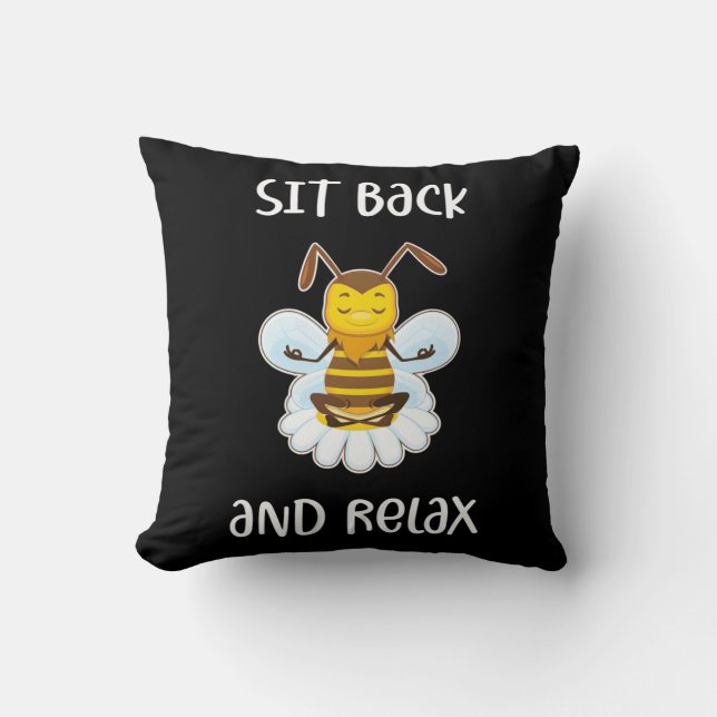 Bee Yoga gaat achterover en ontspan Kussen (Voorkant)