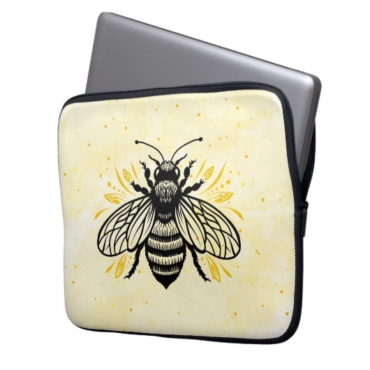 Bee-yond Beautiful Electronics Bag Laptop Sleeve (Voorkant Links)