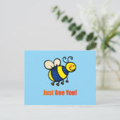 Bee you Happy Cartoon Bee Briefkaart (Staand voorkant)