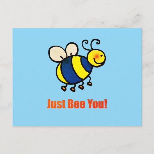 Bee you Happy Cartoon Bee Briefkaart (Voorkant)
