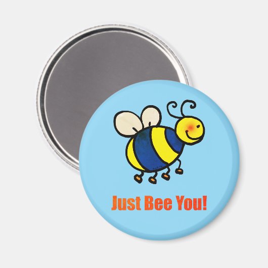 Bee you Happy Cartoon Bee Magneet (Voorkant / Achterkant)