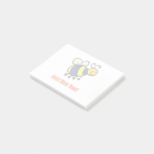 Bee you Happy Cartoon Bee Post-it® Notes (Schuin)