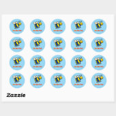 Bee you Happy Cartoon Bee Ronde Sticker (Vel)