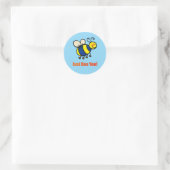 Bee you Happy Cartoon Bee Ronde Sticker (Tas)