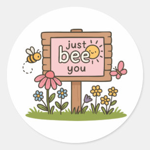 Bee You Schattige Bee Sign Positief Motivatie Ronde Sticker