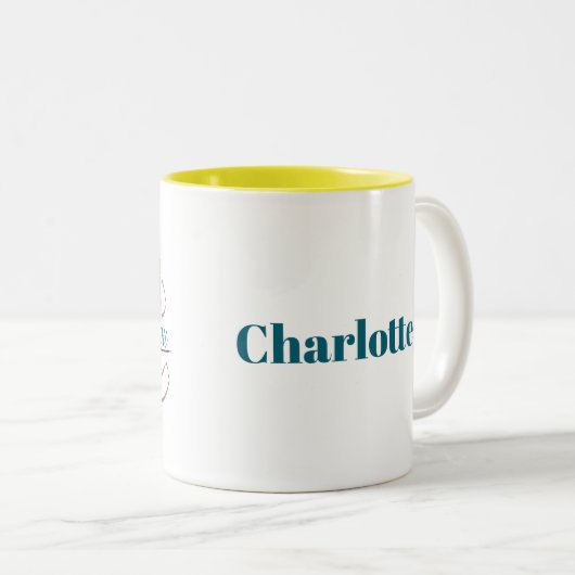 Bee You-tiful grillige Waterverf Gnome Gonk Tweekleurige Koffiemok (Voorkant rechts)