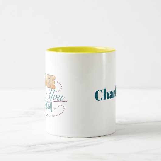 Bee You-tiful grillige Waterverf Gnome Gonk Tweekleurige Koffiemok (Center)