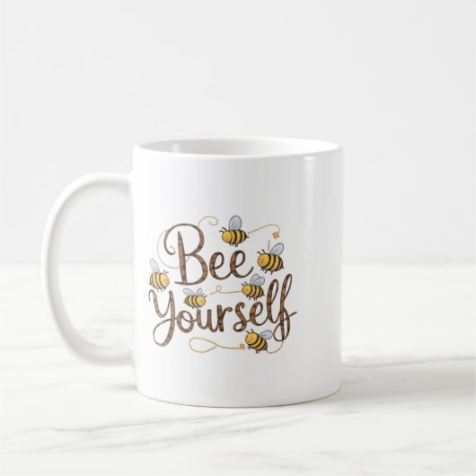 Bee Yourself Motivational Funny Koffiemok (Links)