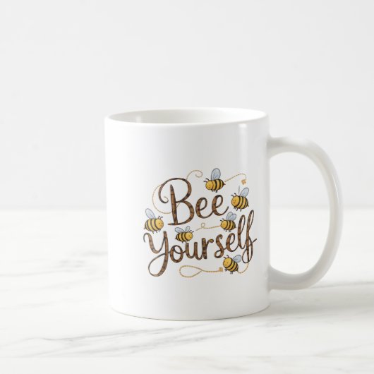 Bee Yourself Motivational Funny  Koffiemok (Rechts)