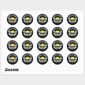 Bee-zarre Funny Bizarre Bee Pun Dark BG Ronde Sticker (Vel)