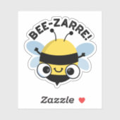 Bee-zarre Funny Bizarre Bee Pun Sticker (Vel)