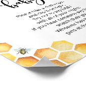 Bee zegt geen baby baby shower game poster (Hoek)