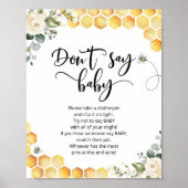 Bee zegt geen baby baby shower game poster (Voorkant)