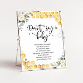 Bee zegt geen baby baby shower game poster