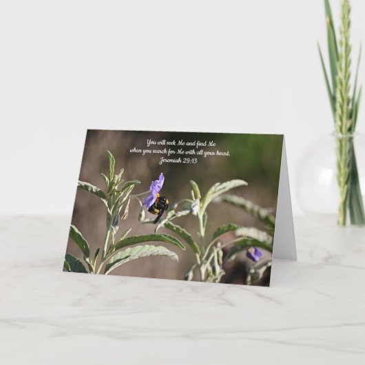 Bee zoekt bijbelse Kaart Scripture Jeremiah 29:13 (Voorkant)