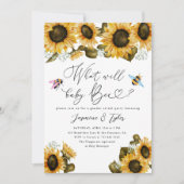 Bee Zonnebloem Geslacht Onthullen Partij Kaart (Voorkant)