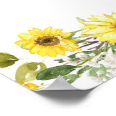 Bee zonnebloemen geel baby shower Welkomstbord Poster (Hoek)