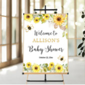 Bee zonnebloemen geel baby shower Welkomstbord Poster
