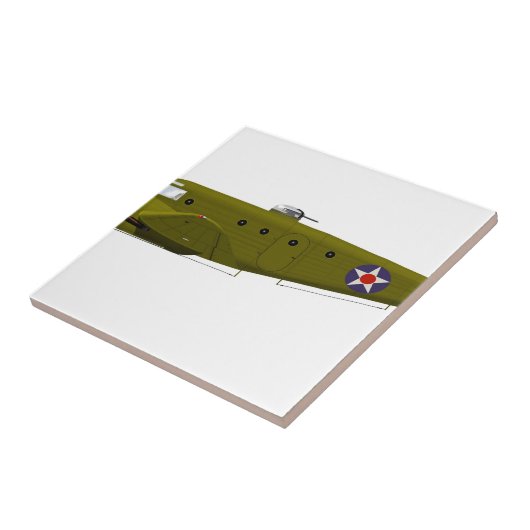 Beech AT-11 Kansan Tegeltje (Zijkant)