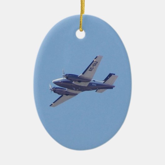 Beech B90 King Air Keramisch Ornament (Voorkant)