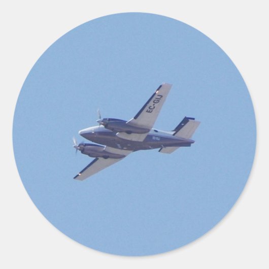 Beech B90 King Air Ronde Sticker (Voorkant)