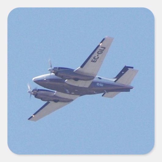 Beech B90 King Air Vierkante Sticker (Voorkant)